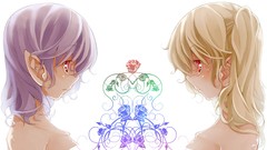 Flowers roses white background Vampires red eyes blondes blush 