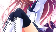 Flowers sakura long hair brown eyes Nanaca Mai