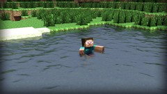 Flowers sand water dirt minecraft steve forests cinema 4d