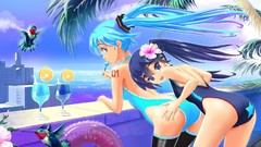 Flowers Sea Trees Animals Birds drinks tattoos long hair blue 