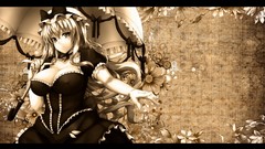 Flowers sepia dress Umbrellas hats Ribbons monochrome bows 