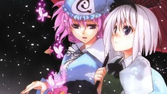 Flowers snow Butterflies dress Umbrellas hats white hair bows 