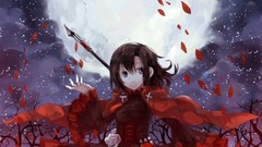 Flowers snowflakes Trees snow winter night clouds moon weapons 