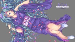 Flowers socks kimono anime girls hatsune miku vocaloid 