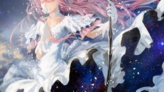 Flowers Stars weapons goddess pink hair long hair anime girls 