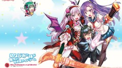 Flowers Stars weapons wings Katana Anime bat pink hair pink 