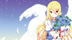 Flowers Stars wings feathers red eyes Ribbons blondes smiling 