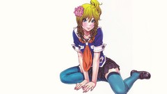 Flowers stockings tie skirts