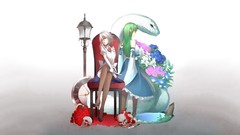 Flowers stones grass water Lilies chairs Shoes roses gray 