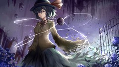 Flowers string roses hats bows skirts anime girls gates short 