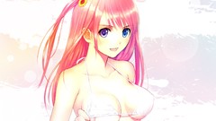 Flowers summer pink hair anime girls blue eyes tony taka purple 