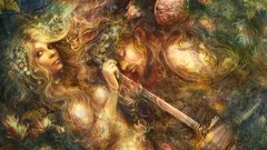 Flowers Swords artwork fantasy art