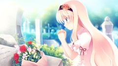 Flowers tears blondes blue eyes crying game cg