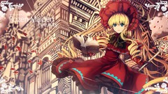 Flowers text Books roses dress hats Shinku staff Ribbons red 