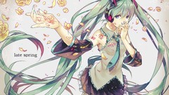 Flowers text headphones tie shirts tattoos skirts long hair 