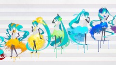 Flowers tie gloves bows skirts long hair anime girls rainbows 