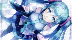 Flowers tie skirts long hair hatsune miku vocaloid flower 