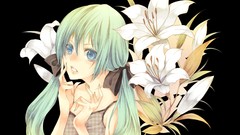 Flowers transparent anime girls hatsune miku vocaloid