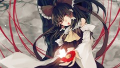 Flowers Trees clouds Butterflies red eyes Ribbons bows long 