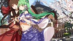 Flowers Trees clouds dress collar navel red eyes Lamps Temples 