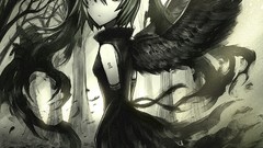 Flowers Trees dark text wings dress red eyes gloves Ribbons 