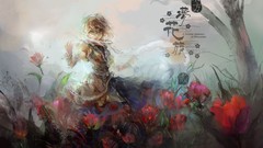 Flowers Trees Garden blondes short hair touhou video games 