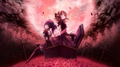 Flowers Trees night clouds Gothic moon roses cross dress 