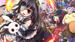 Flowers Trees sun fire Music headphones Anime red eyes guitars 