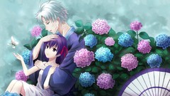 Flowers Umbrellas anime girls fate zero matou sakura matou 