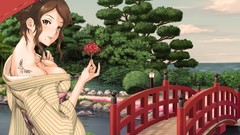 Flowers Umbrellas Bridges tattoos anime girls