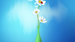 Flowers vectors Daisy ladybirds