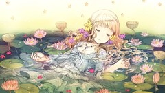 Flowers water blondes lotus flower