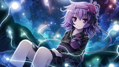 Flowers water Stars kimono anime girls short hair touhou 