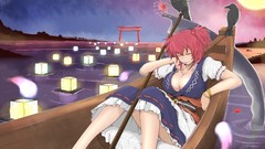 Flowers water Stars sky Anime sleeping socks anime girls scythe 