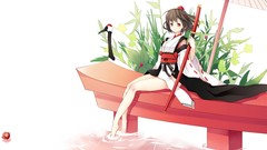 Flowers water weapons Birds Plants Katana Umbrellas hats red 