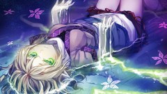 Flowers water wet anime girls green eyes touhou Mizuhashi 