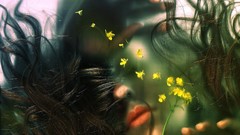 Flowers water woman artwork fantasy art