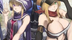 Flowers weapons blondes long hair anime girls green eyes 