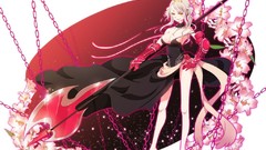 Flowers weapons dress gloves chains long hair anime girls 