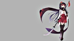 Flowers weapons stockings anime girls inu x boku ss purple hair 