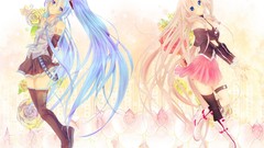 Flowers white Anime blue hair pink hair anime girls blue eyes 