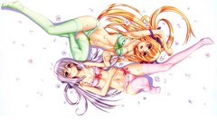 Flowers white anime girls shinkyoku soukai polyphonica cleavage 