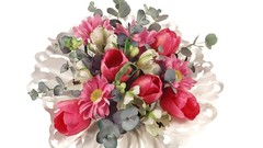 Flowers white background