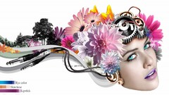 Flowers white background multicolor artwork digital art body 