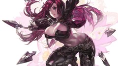 Flowers white background scars long hair anime girls redheads 