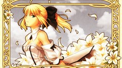 Flowers white flowers blondes long hair green eyes fate stay 