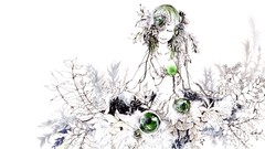 Flowers white headphones Plants navel anime girls closed eyes 