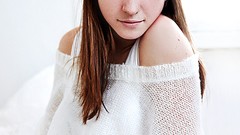 Flowers white woman morning dress faces