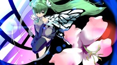 Flowers wings anime girls hatsune miku vocaloid