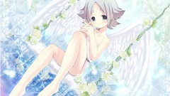 Flowers wings Anime male anime girls gray hair ecchi inazuma 